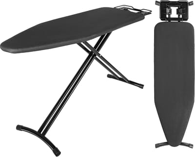 Inklapbare strijkplank met hittebestendige hoes, in hoogte verstelbaar voor optimaal strijken, antislip voeten en stevige ijzeren standaard, 120 x 38 cm