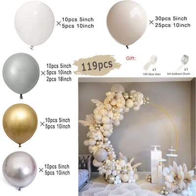 Beige Crème Wit Boho Ballonslinger Boog Kit Zand Wit Verloving Bruiloft Verjaardagsfeest Babyshower Decoratie Ballonnen Set