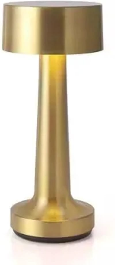Tafellamp Oplaadbaar – Goud - LED - 3 Lichtkleuren - Acryl + Metaal - USB C oplaadbaar – Anti Slip - Dimbaar - Bureaulamp - Nachtlamp – Touch lamp - 21 cm
