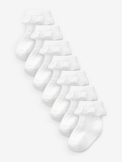 Next - Meisjes - Verpakking van 7 kanten babysokken - Wit