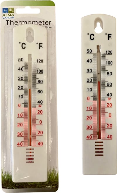 Thermometer - Buitenthermometer - Binnenthermometer - Metalen Binnen Buiten Thermometer - Wit - Thermometer voor aan Muur Gevel - Kwik - Draadloos - Min/Max - Muurthermometer - Kozijnthermometer - Temperatuurmeter - Thermometer Wit