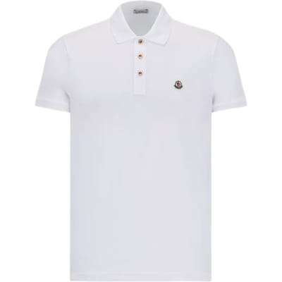 Moncler SS25 Logo Patch Korte Mouw Polo Shirt Heren tops Optisch-Wit K1-091-8A00030-84556-001 L white