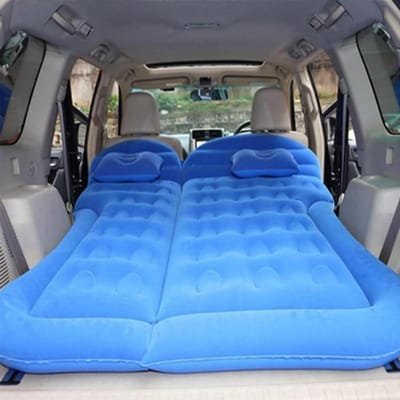 Auto Luchtbed - Reis Slaapmat - Comfortabel Reizen - Snel Opblaasbaar - Compact Opvouwbaar - Grijs
