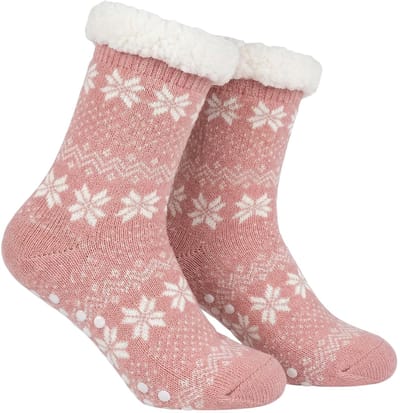 Dailygoods- Huttensokken warme wintersokken - Damespantoffels - ABS-zool - Fleecevoering - Eenheidsmaat 36-42 - Comfortabel en stijlvol - Pantoffels
