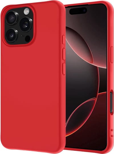 Hoesje - Geschikt voor Apple iPhone 16 Pro - Sterk & Shockproof - Hoes Cover - Siliconen Case - Rood