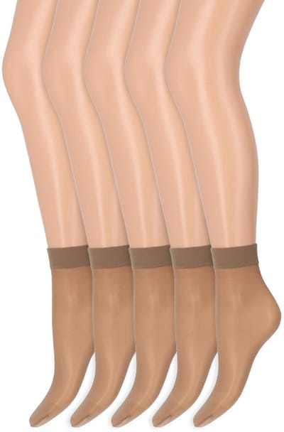Zijdeglans pantysokjes | 15 Denier | Merk: Marianne | Maat: One Size | Kleur: Muscat | 5 Paar