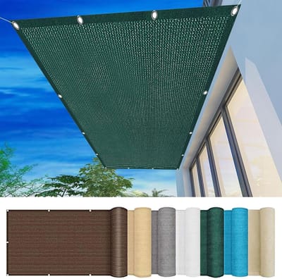 Balkonscherm - Windscherm Hek Privacy - Privacy Creëren Buiten - Ademend UV-Beschermend Materiaal - 125 x 650 cm - Donkergroen