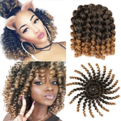 20 Strengen Jumpy Wall Curl Vlechten Haar Synthetisch Ombre Gehaakte Vlechthaarverlenging 3 Verpakkingen