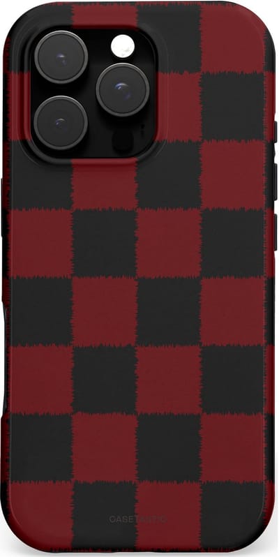 Casetastic hoesje geschikt voor Apple iPhone 16 Pro - MagSafe - Dubbellaagse bescherming - De Houthakker - Fashion Case - Zwart Bordeaux