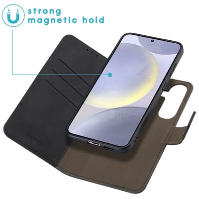 imoshion Hoesje - Geschikt voor Samsung Galaxy S25 Plus - Uitneembare 2-in-1 Luxe Bookcase - Zwart