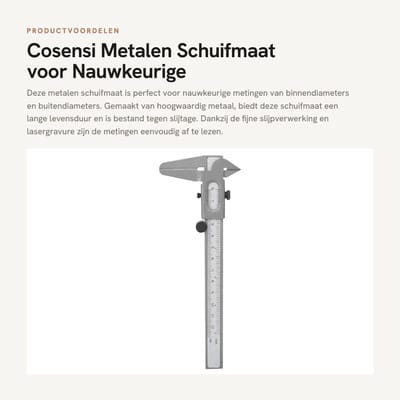 Dailygoods- Schuifmaat Hoge Precisie - Metalen Schuifmaat - Aftekenhulp - Digitale/Inch-Metingen - Duurzaam - Duidelijke Schaal - Meetinstrument