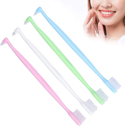 Tandenborstel Set voor Beugeltanden - Dubbele Tufted Borstelharen - Orthodontische Verfrissing - 4 Stuks