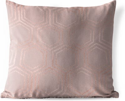 Sierkussen Buiten - Hexagon - Patronen - Roze - 60x60 cm - Weerbestendig