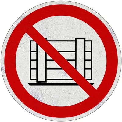 Geen pallets verbodsbord - P023 | Sign Again materiaal | 10 cm