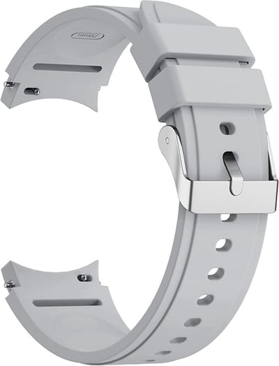 Siliconen bandje - geschikt voor Samsung Galaxy Watch 7 / Watch FE / Watch 6 / Watch 6 Classic / Watch 5 / Watch 5 Pro / Watch 4 / Watch 4 Classic - lichtgrijs
