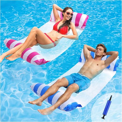 Opblaasbare Hangmat - Drijvend Luchtbed - Ontspannen Water - 4-in-1 Design - 26x23x7 cm - Meerdere Kleuren
