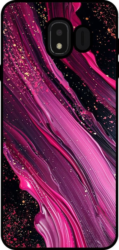 Smartphonica Telefoonhoesje Geschikt voor Samsung Galaxy J4 2018 met marmer opdruk - TPU backcover case marble design - Paars Roze geschikt voor Samsung Galaxy J4 2018