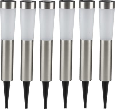 Grundig Prikspot - 6x - solar - tuinverlichting - RVS - 56 cm