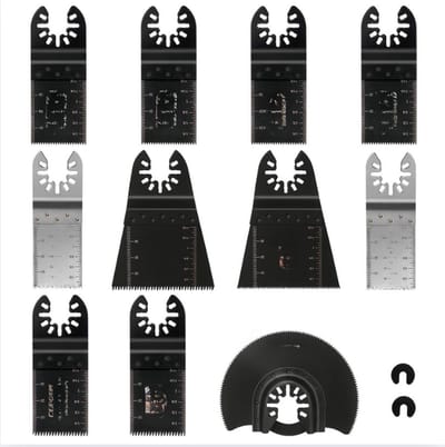 13-delige zaagbladenset, multifunctioneel gereedschap, accessoires, zaagblad, oscillerende accessoireset, multitool, mixmessen