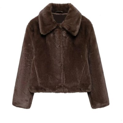 Winter Dames Revers Lange Mouw Zachte Kunstbont Effect Jas Jas Modieus Temperament Veelzijdig XS black
