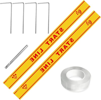 Dart gooi lijn en vloerstickers set, 2 stuks felt dartmarkering, zelfklevende dartmat, met vloerhaken en dubbelzijdige tape voor nauwkeurige worpen