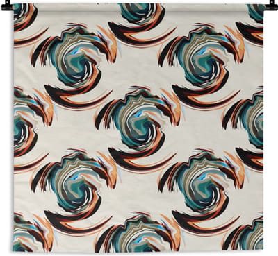 Wandkleed - Wanddoek - Patronen - Abstract - Verf - 180x180 cm - Wandtapijt
