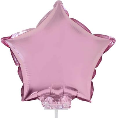 2 - folie - miniballon - ster - roze - 28cm - 2 - stuks - babyshower - geboorte - doop