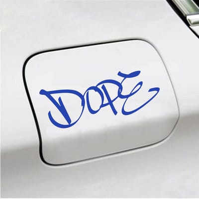 Bumpersticker - Dope - 7 X 18 - Blauw