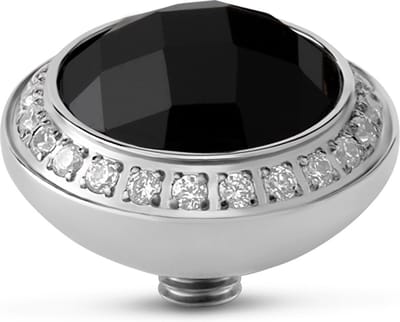 Melano Twisted Lush CZ Steentje Black Zilver