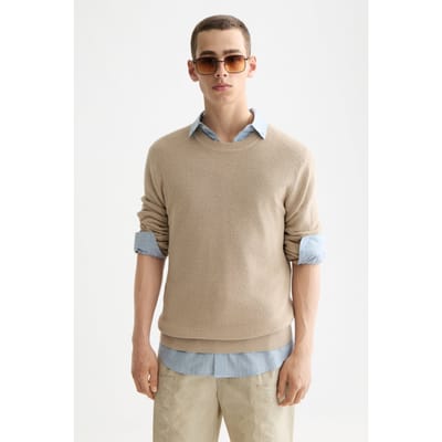 Scotch & Soda Linnen Blend Crew Neck Plaza Taupe Taglia: S | Maglioni a maglia Outlet | Uomo | Nero