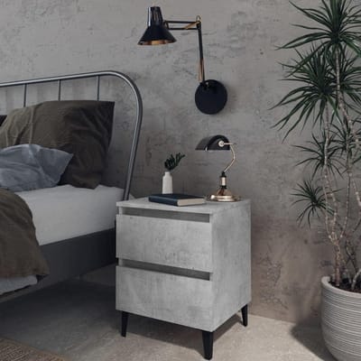 Nachtkastjes Set - Bijzettafels - Opbergen Slaapkamer - Industriële Stijl - 40x35x50 cm - Betongrijs