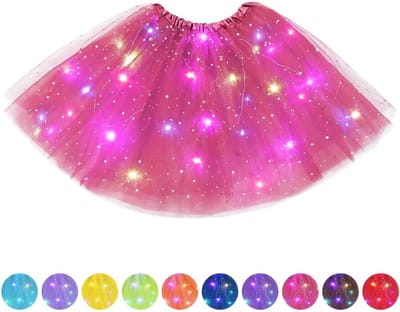 Tutu rok met LED verlichting, tulle rok voor volwassenen, balletdansoutfit, feestelijke kostuum voor Halloween en carnaval, elastische en stijlvolle jurk