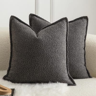 Set van 2 Decoratieve Kussenslopen 50x50 cm - Donkergrijs - Ondersteuning voor Slaapkamer en Woonkamer