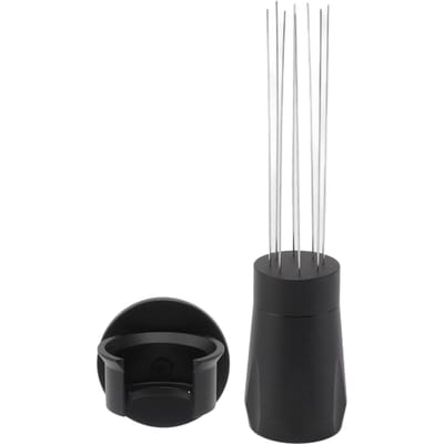 Koffiedistributietool Anti-aanbaklaag Zwarte Aluminiumlegering Roestvrij Staal Koffieroer Tamper voor white