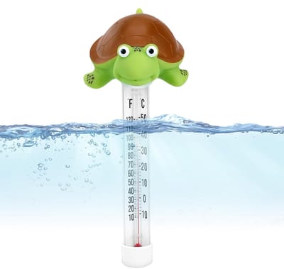 Drijvende Thermometer - Watermeter Zwembad - Temperatuur Meten - Vrolijk Dieren Design - 25 x 11 cm - Schildpad