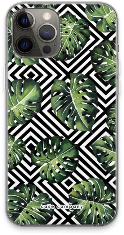 Case Company® - Hoesje geschikt voor iPhone 13 Pro Max hoesje - Geometrische jungle - Soft Cover Telefoonhoesje - Bescherming aan alle Kanten en Schermrand