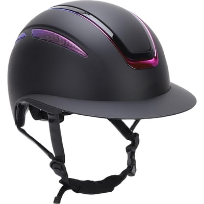 Paardrijhelm Verstelbare Paardrijhelm met Extra Binnenvoering voor Paardrijtraining Glanzend Zwart Verloop black