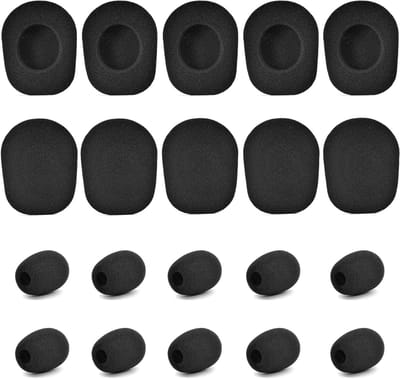 20 Stuks Vervangende Oorkussens en Microfoon Schuim voor Bluetooth Headset - Comfortabele Oorkussens voor Trucker Headsets en Geluidsisolatie
