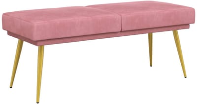 vidaXL - Dubbel-laags - bank - Roze - 120 - x - 45 - x - 46 - cm - fluweel