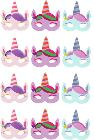 Eenhoorn Maskers | Unicorn | Lightfight Kinderfeestje | 12 stuks
