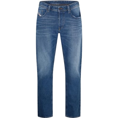 Diesel Herenjeans met 5 zakken en rechte pasvorm (Blauwe Denim)