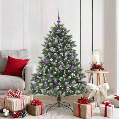 vidaXL - Kunstkerstboom - Groen - 150 - cm - PVC - en - Plastic - en - Staal
