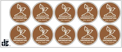 Grondafval sticker | 5 cm - 10 stuks per vel