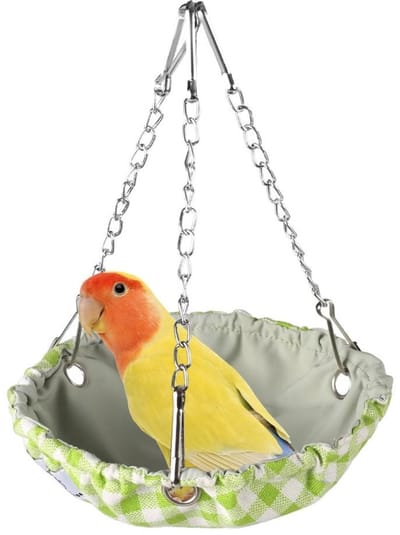 Dailygoods- Vogelhangmat - Hangmat voor vogels - Katoenen buitenstof - Waterdichte binnenvoering - Geschikt voor kleine/middelgrote vogels - Stevige structuur - Vogelnest
