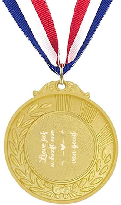 Akyol - lieve juf u heeft een hart van goud medaille goudkleuring - Juf - de beste juf - cadeau - docent - school - bedankt juf