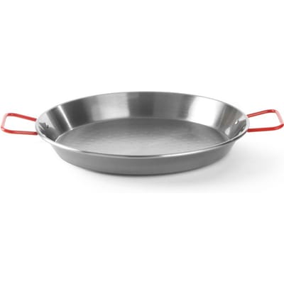 HENDI Paellapan - koolstofstaal - 2 handgrepen - 38 cm diameter, 12 cm hoog - geschikt voor gas
