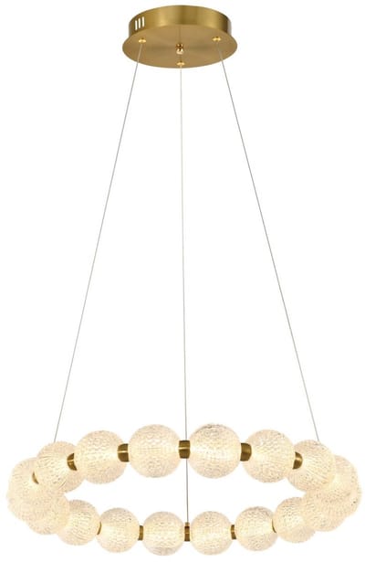 Kosilum - Roseli - Hanglamp - Transparant en goud - Staal, aluminium en silicium