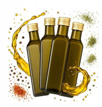 10x Marasca Olijfolie Flesjes 250ml - Groen Glas, Ideaal voor Olie & Azijn
