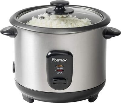 Luxe Elektrische Rijstkoker – Slimme Mechanische Slowcooker – Steam Basket – Warmhoudfunctie – 3 Lagen – 1L Compact Design – 400W - RVS