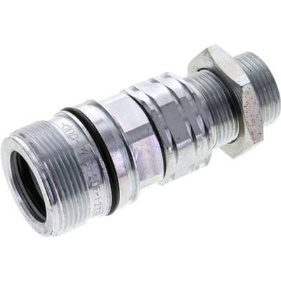 Stalen DN 20 Hydraulische Koppeling Snelkoppeling 22 mm L Knelring Schotkoppeling ISO 14541/8434-1 D M42 x 2